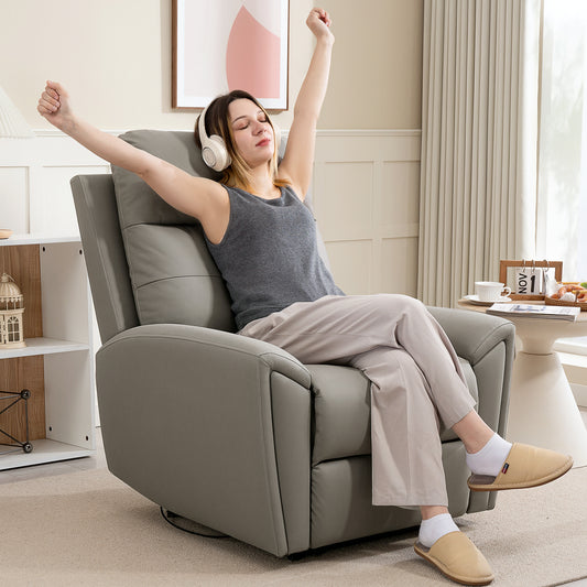 Recliner Armchair, Manual Reclining Chair with Adjustable Leg Rest and Reclining Functions, Modern Microfibre Overstuffed Lounge Seating for Living Room, Bedroom, Grey