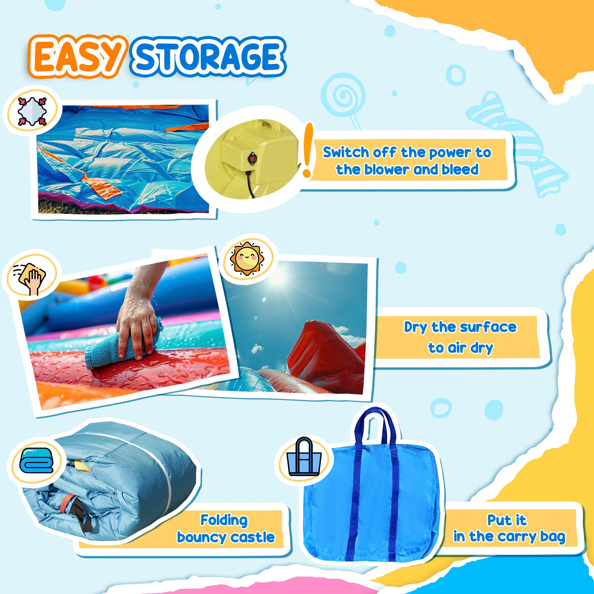 Fynco - Kids Bouncy Castle, with Slide, Pool, Trampoline, Climbing Wall, Blower