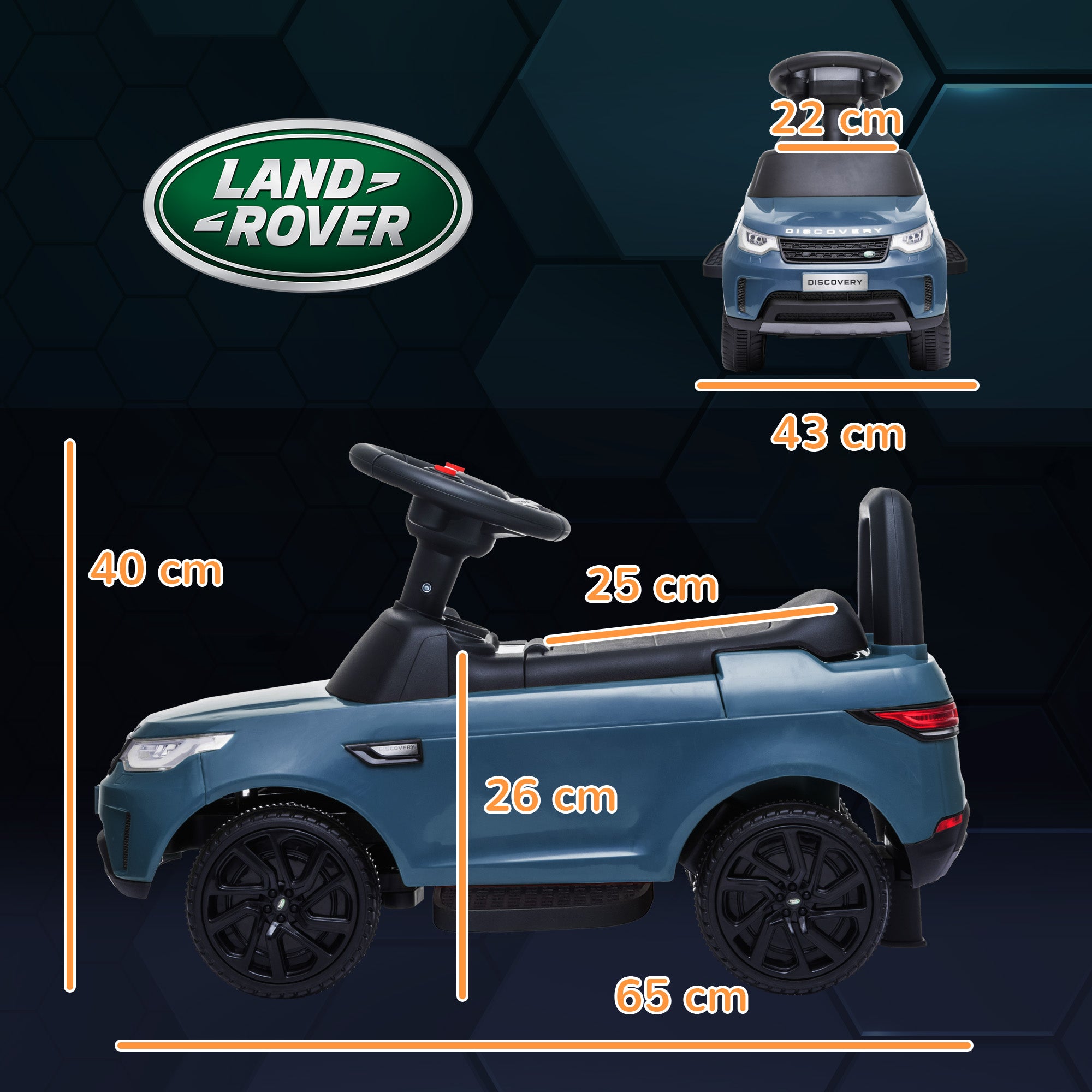 AIYAPLAY 2-in-1 Land Rover Licensed 6V Kids Electric Ride On Car, Sliding Car w/ Headlights, Music, for 18-60 Months, Light Blue