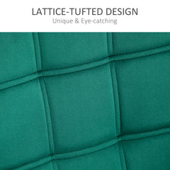 Armchair Accent Chair, Vanity Chair with Wide Arms, Slanted Back, Padding, Metal Frame, Wooden Legs, Home Bedroom Furniture Seating, Set of 2, Green