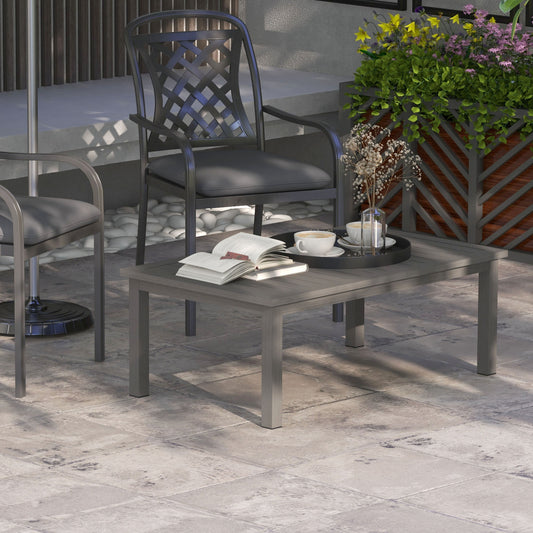 100cm x 60cm Aluminium Outdoor Coffee Table - Brown