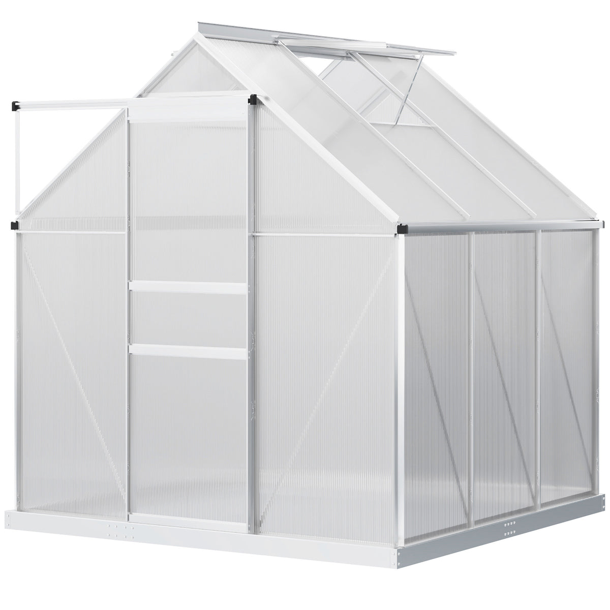Fynco - 190 x 190cm Walk-In Polycarbonate Greenhouse