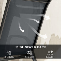 Five-Piece Steel Patio Set, with Glass-Top Table - Dark Grey