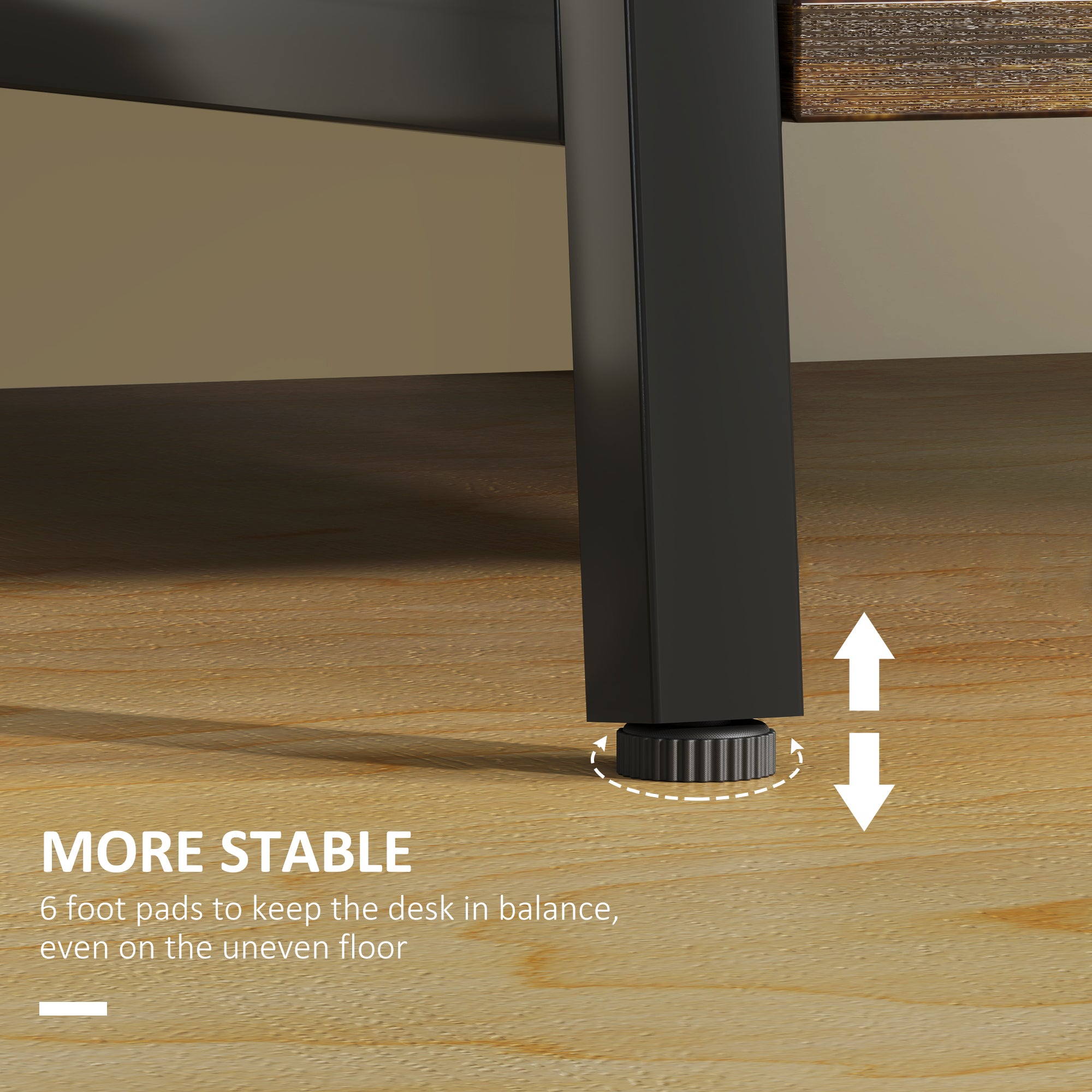 100cm Computer Desk with Storage, Industrial Home Office Desk with 2 Tier Shelves and Steel Frame, Computer Table for Study Room, Rustic Brown