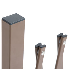 Fynco - Set of 2 Expanding Garden Fencc, Aluminium Freestanding Foldable Picket Fence, 300cmx103.5 cm, Dark Brown