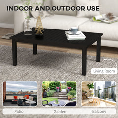 100cm x 60cm Aluminium Outdoor Coffee Table - Black