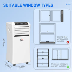 10000 BTU Air Conditioning Unit, 3-in-1 Portable Air Conditioner, Dehumidifier, Cooling Fan with Remote Control, Digital Display, 2 Speeds, 24H Timer, Window Venting Kit, 30m²