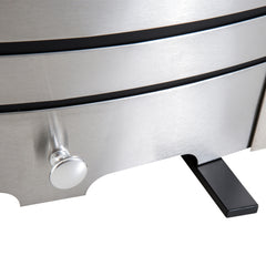 Fynco - 2KW Stainless Steel Electric Fireplace Pebble Burning Effect Heater Fire Flame Indoor Stove LED Lighting
