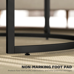 Set of Two Marble-Effect Stacking Tables - Black