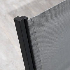 7 Pieces Garden Dining Set, 6 Seater Garden Table and Chairs with Parasol Hole, Outdoor Furniture Armchairs and Stone-like Plastic Top Table with Breathable Mesh Fabric Seat, Grey