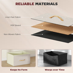 Chest of Four Fabric Drawers - Beige