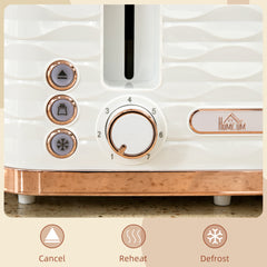 Four-Slice Rippled Toaster - White