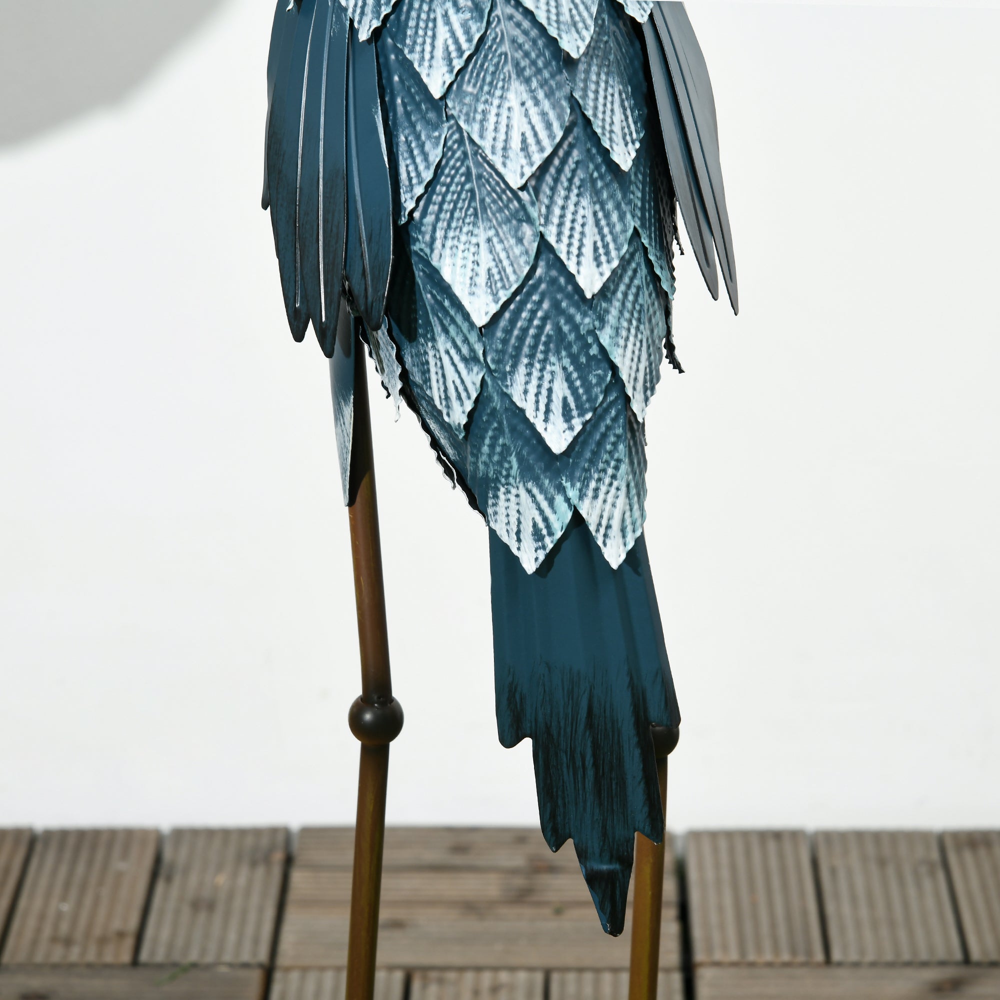 Crane Garden Ornaments, 2 PCS Steel Garden Statue Set Gifts, Water and Rust Resistant Sculptures for Patio Pond Landscape Decoration, Multi-Colour