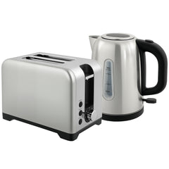 Fynco - Simple Polished Toaster and Kettle Set - Silver Tone