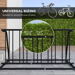 Bike Stand, Double-sided Bike Rack Floor Stand for 6 Bicycles, Kids/Mountain/Road Bikes Garage Indoor Outdoor Use