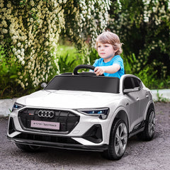 12V Kids Electric Ride-On Car, with Remote Control, Lights, Music, Horn - White