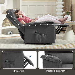 Electric Riser Recline Armchair, with Footrest - Dark Grey