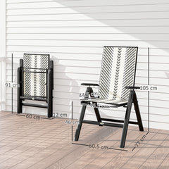 Rattan Reclining Garden Chairs - Grey