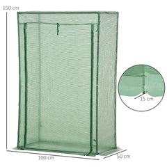 100 x 50 x 150cm Tomato Greenhouse Steel Frame PE Cover with Roll-up Door Outdoor for Backyard, Balcony, Garden, Green