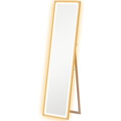 Full Length Mirror, with Adjustable Outer Light, Oak