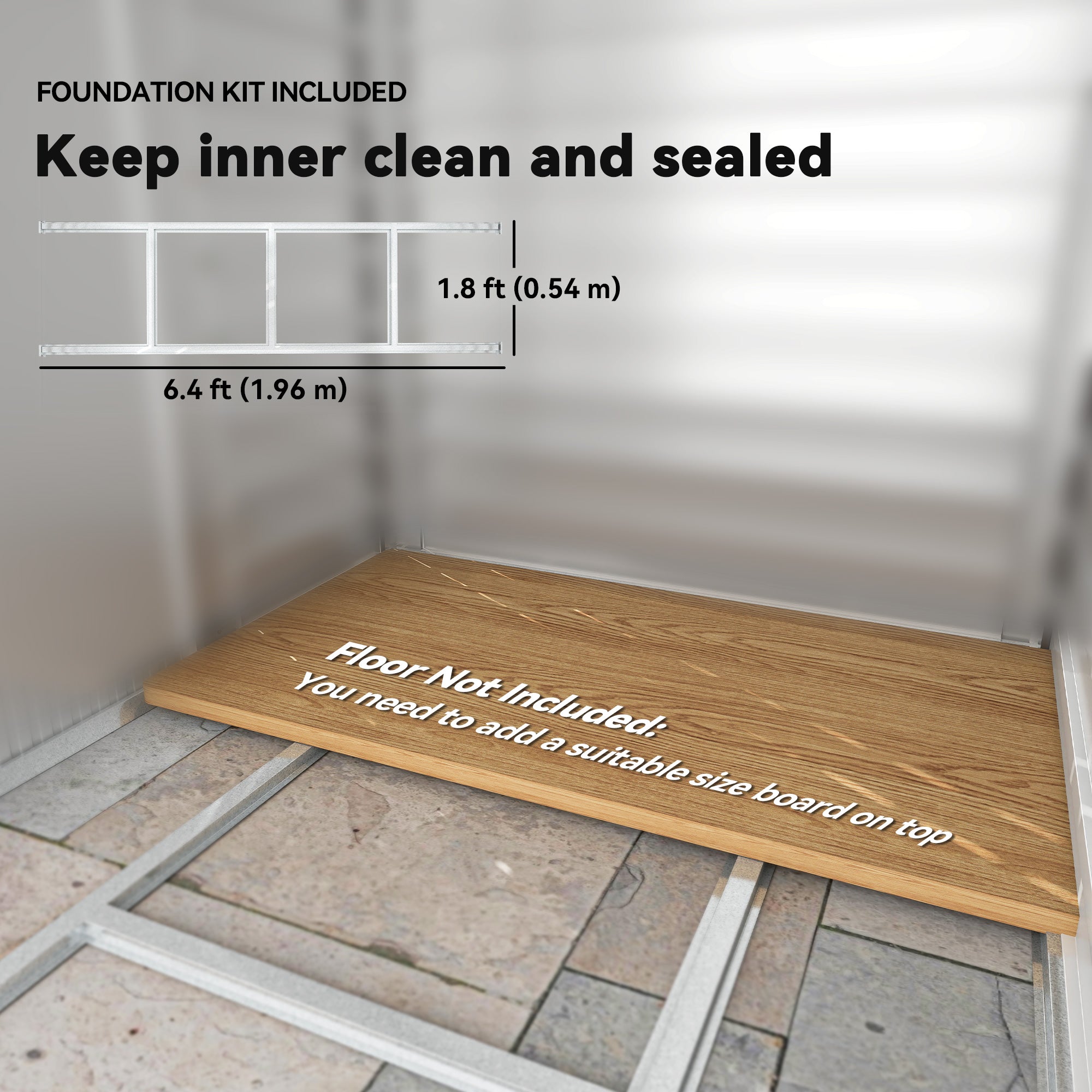 Fynco - 7 x 4ft Garden Shed, Easy to Assemble, Upgraded Galvanised Steel Frame with Foundation Kit, Double Doors with Lock, Outdoor Metal Shed with Vents and Gloves, Garden Storage Shed, Natural