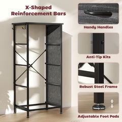 Chest of Four Fabric Drawers - Black