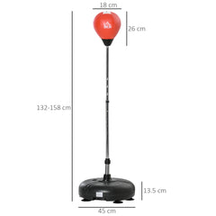 Punching Bag with Stand, 132-158cm Adjustable Height, for Teens, Red/Black