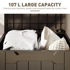 107 L Plastic Storage Chest with Lid - Dark Brown