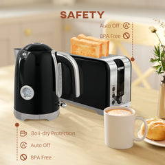 Fynco - Retro Toaster and Kettle Set - Black