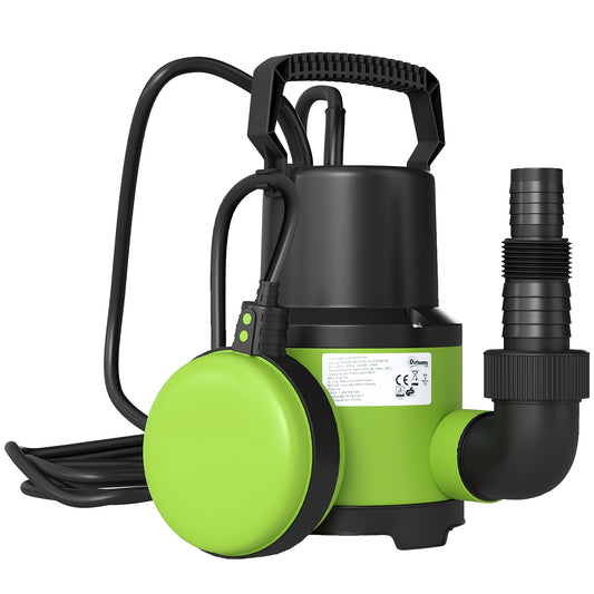 400W Submersible Water Pump for Dirty/Clean Water, 9000L/H Electric Sump Pump with Float Switch, Drain Water from Garden Pond, Hot Tub, Ditches, Portable and Lightweight