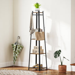 Compact Freestanding Coat Rack - Black/Brown