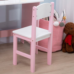 Kids Desk And Chair Set 2 PCs Childrens Table And Chair Set Multi Use Toddler Furniture with Whiteboard, Storage - Pink