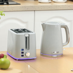 Fynco - Modern Kettle and Toaster Set - Grey