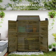 103.5 x 59 cm Wooden Garden Shed - Brown