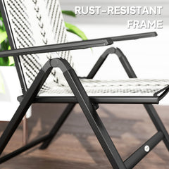 Rattan Reclining Garden Chairs - Grey