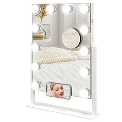 12 LED bulb Tabletop Makeup Mirror, with Adjustable Settings