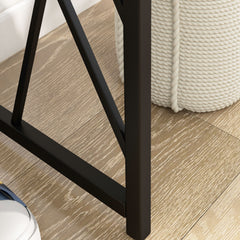 Console Table, Industrial Sofa Table with Metal Frame for Living Room, Hallway, 120 cm, Grey