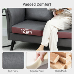 Fynco - Two-Seater Leathaire Sofa - Grey