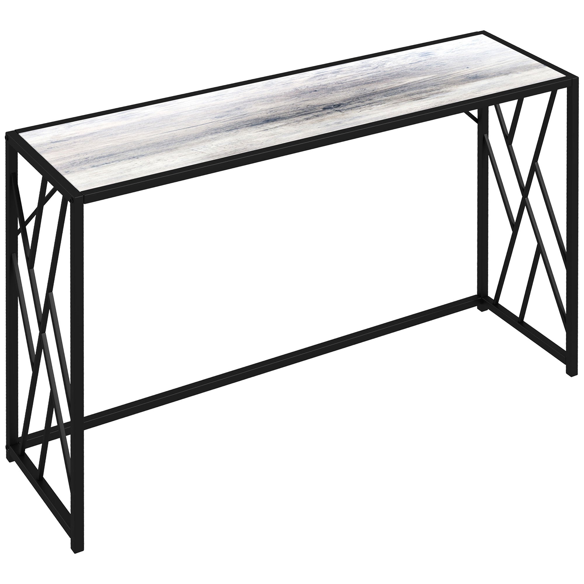 Console Table, Industrial Sofa Table with Metal Frame for Living Room, Hallway, 120 cm, Grey