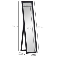 Full Length Mirror for Bedroom, Free Standing Dressing Mirror, Wall Mirror for Living Room, 37 x 154 cm, Black