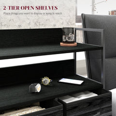 Rustic Chest of Five Fabric Drawers - Black