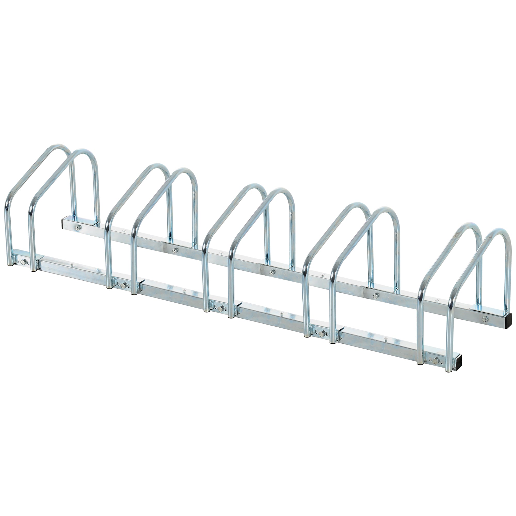 Bike Stand Parking Rack Floor or Wall Mount Bicycle Cycle Storage Locking Stand (5 Racks, Silver)