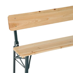 Portable Folding Camping Picnic Trestle Beer Table and 2 Bench Set Wooden Garden Furniture Patio Dining Party BBQ Chairs Stools