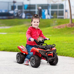 6V Kids Electric Ride on Car Toddlers Quad Bike All Terrain Vehicle Toy With Music for 18-36 months Red