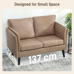 Fynco - Two-Seater Leathaire Sofa - Light Brown