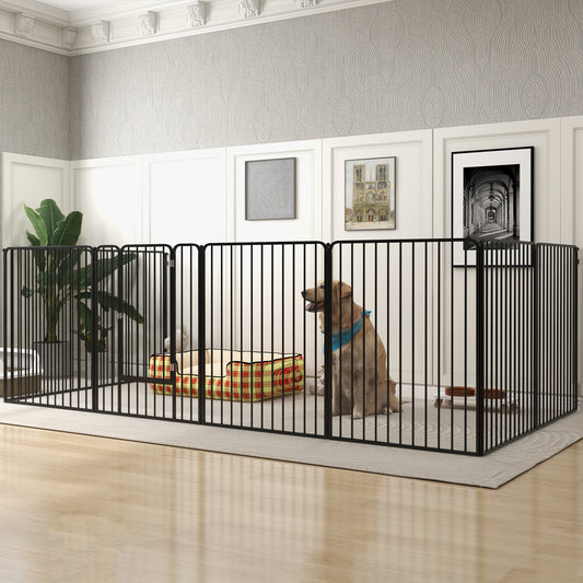 100cm 8 Panels Heavy Duty Dog Pen, Pet Playpen for Indoors, Outdoors, Small, Medium, Large Dogs
