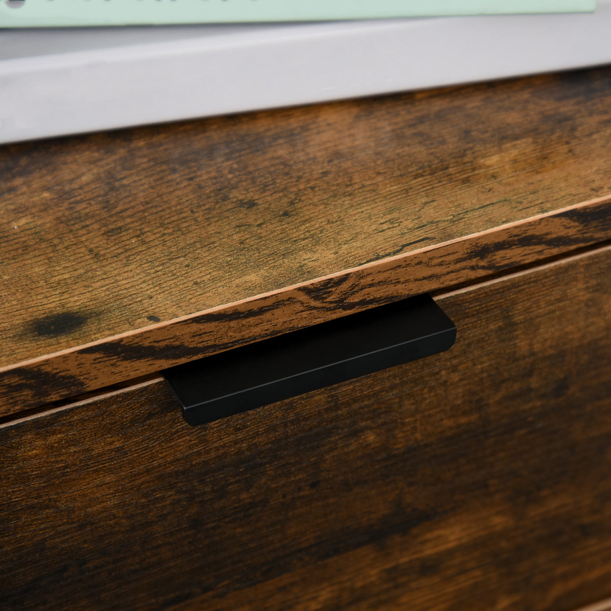 Bedroom Chest of Drawers Set of 2, Industrial 3-Drawer Dresser, Storage Drawers Unit with Metal Frame for Living Room, Rustic Brown