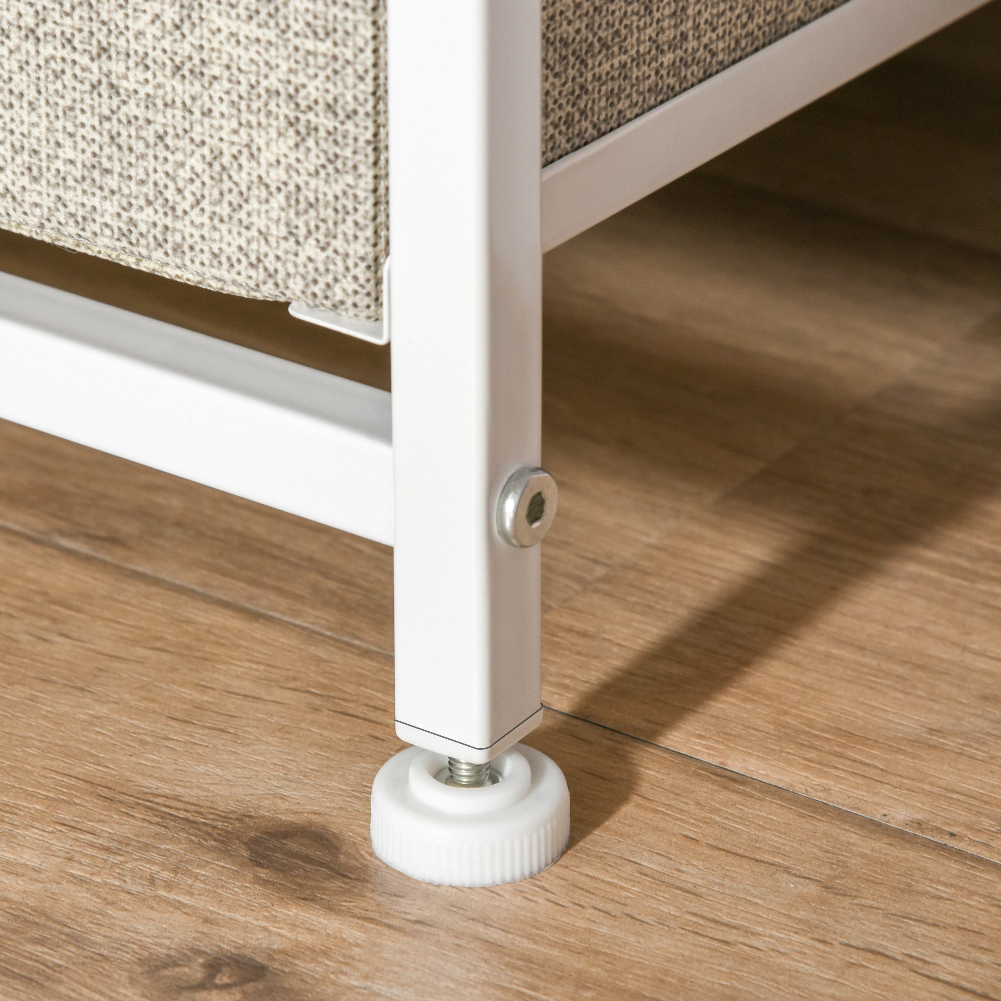 Chest of Drawers with 7 Drawers, Fabric Drawers with Large Storage Space, Drawers Dresser with Metal Frame, Adjustable Feet for Bedroom Living Room, Light Grey