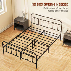 King Size Minimalistic Metal Bed Frame - Black