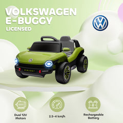 AIYAPLAY Volkswagen Licensed Kids Electric Car with Remote Control for Ages 3-6 Years, Green